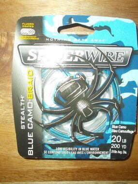 Spiderwire Stealth Blue Camo Braid Fishing Line SEALED 20lbs 200yds